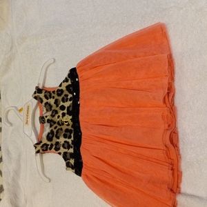 JUICY COUTURE 6/9Months 2pc dress  leopard/melon 100% cotton  dress w/ diaper